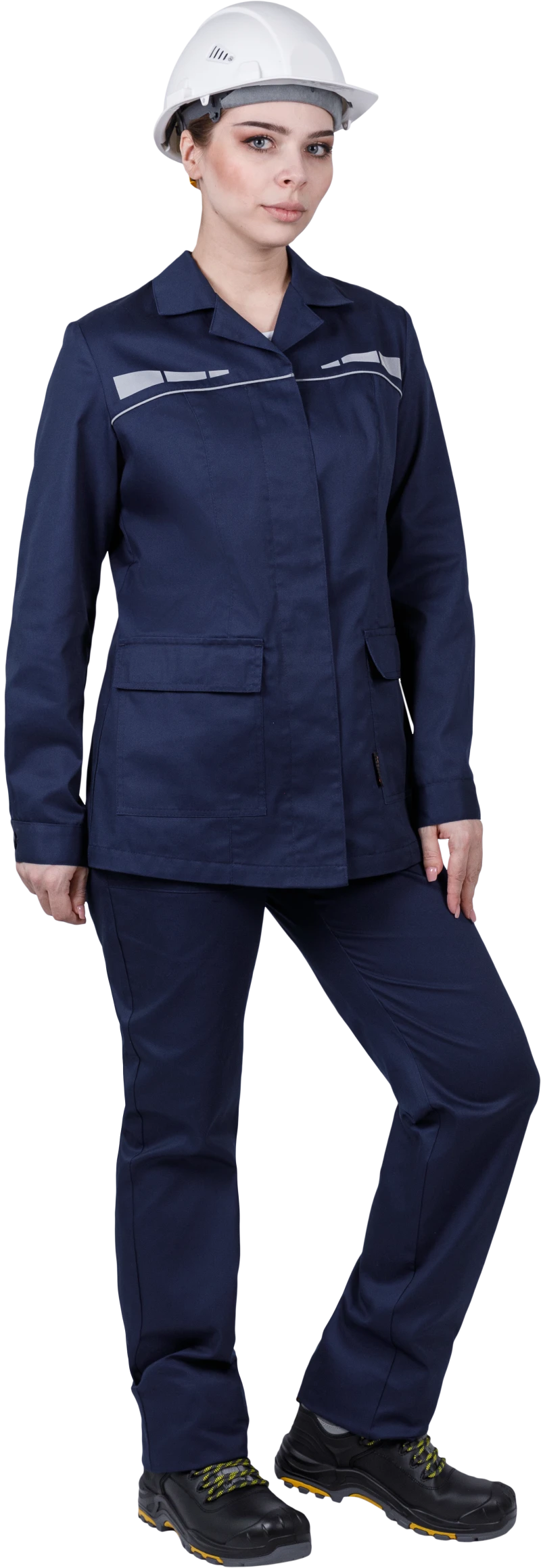 Костюм женский ОПЕРАТОР от механических воздействий и ОПЗ (куртка, брюки), цвет темно-синий Кос 798