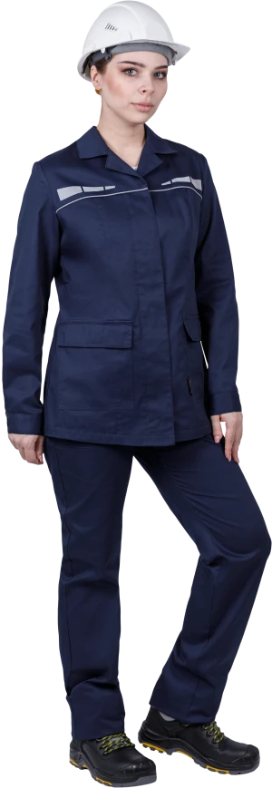 Костюм женский ОПЕРАТОР от механических воздействий и ОПЗ (куртка, брюки), цвет темно-синий Кос 798