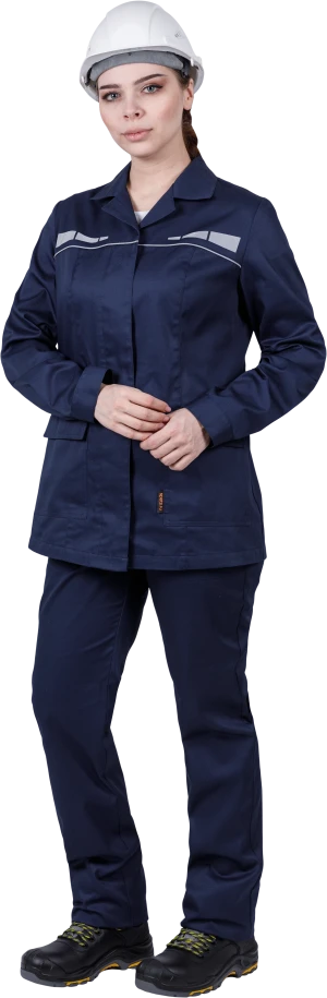 Костюм женский ОПЕРАТОР от механических воздействий и ОПЗ (куртка, брюки), цвет темно-синий Кос 798
