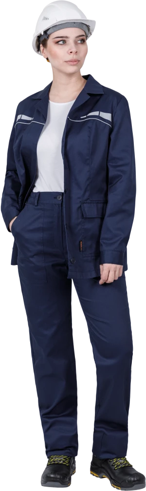 Костюм женский ОПЕРАТОР от механических воздействий и ОПЗ (куртка, брюки), цвет темно-синий Кос 798