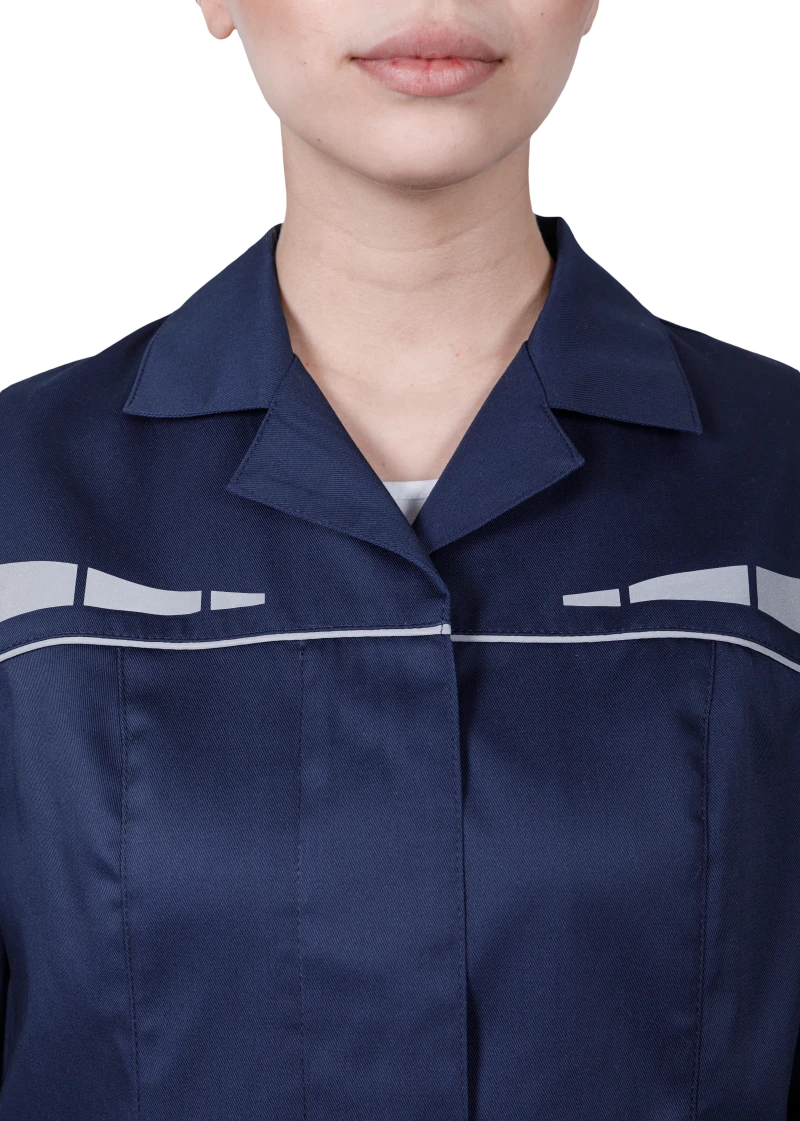 Костюм женский ОПЕРАТОР от механических воздействий и ОПЗ (куртка, брюки), цвет темно-синий Кос 798