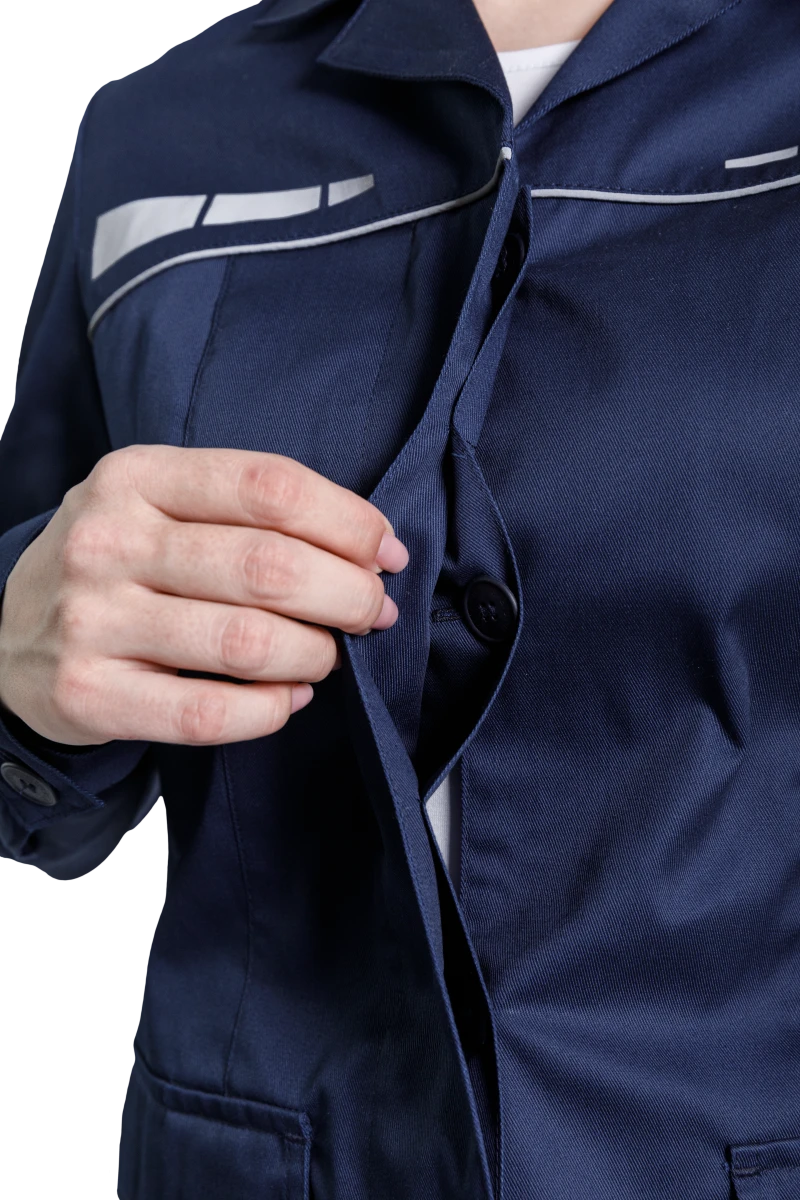 Костюм женский ОПЕРАТОР от механических воздействий и ОПЗ (куртка, брюки), цвет темно-синий Кос 798