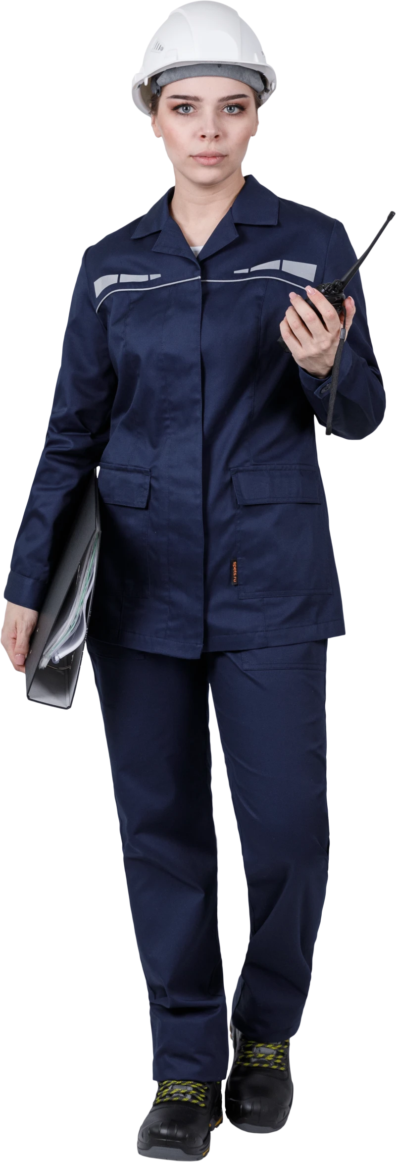 Костюм женский ОПЕРАТОР от механических воздействий и ОПЗ (куртка, брюки), цвет темно-синий Кос 798