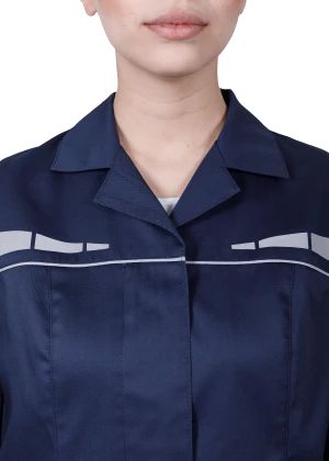 Костюм женский ОПЕРАТОР от механических воздействий и ОПЗ (куртка, брюки), цвет темно-синий Кос 798