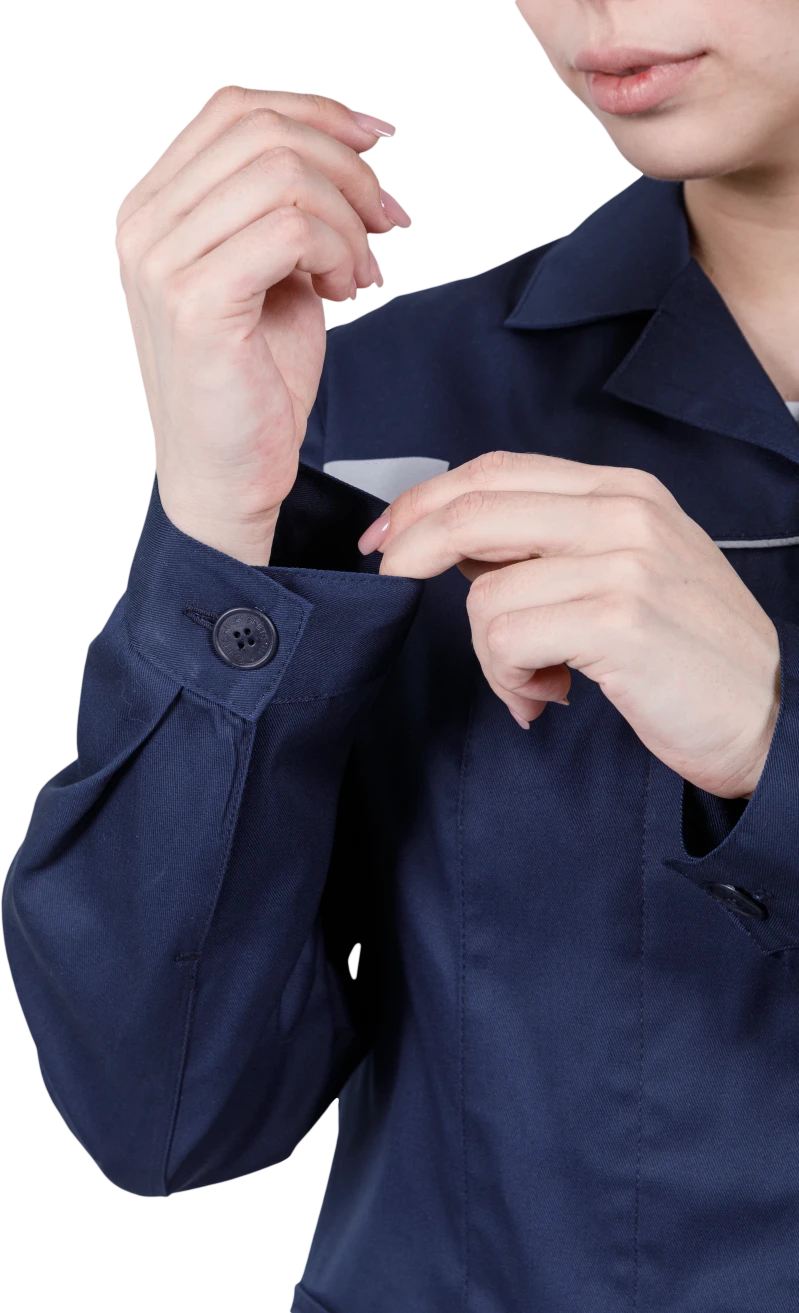 Костюм женский ОПЕРАТОР от механических воздействий и ОПЗ (куртка, брюки), цвет темно-синий Кос 798