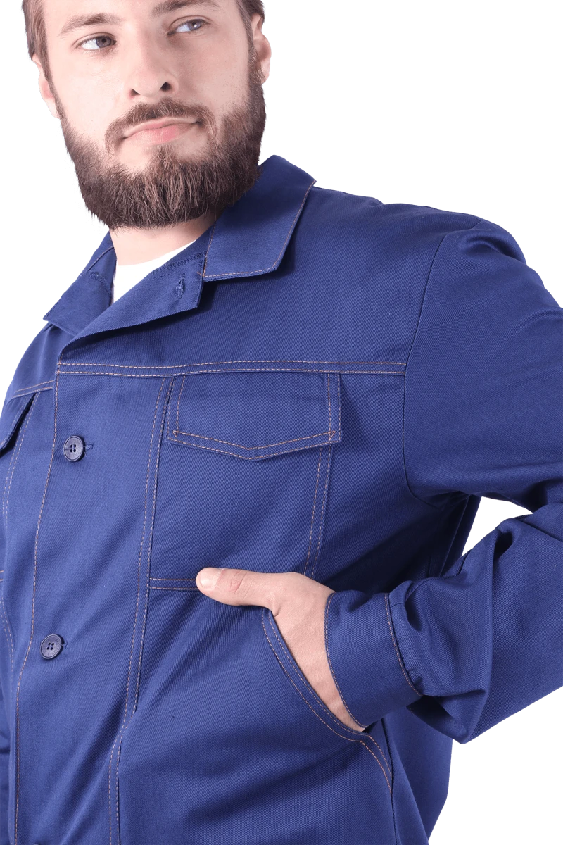 Костюм мужской МУРАВЕЙ от механических воздействий и ОПЗ (куртка, брюки), темно-синий Кос 006