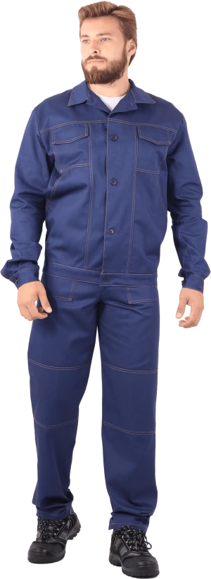 Костюм мужской МУРАВЕЙ от механических воздействий и ОПЗ (куртка, брюки), темно-синий Кос 006