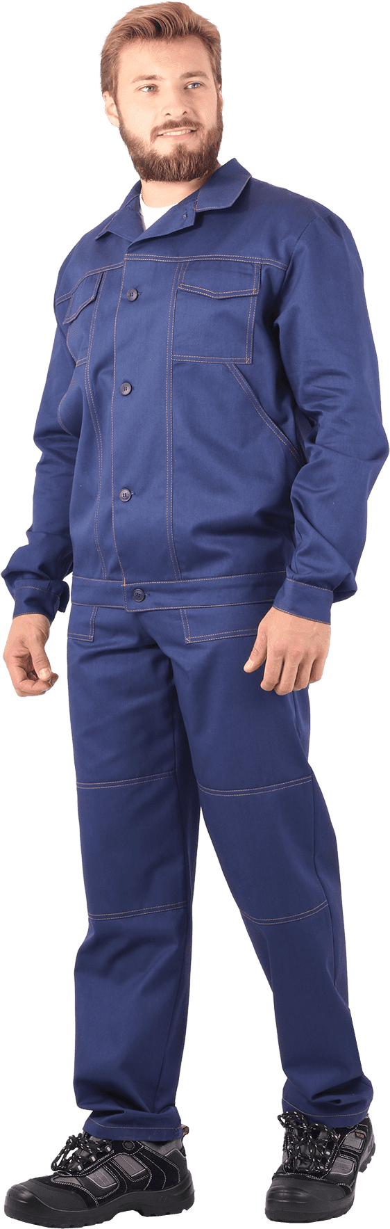 Костюм мужской МУРАВЕЙ от механических воздействий и ОПЗ (куртка, брюки), темно-синий Кос 006