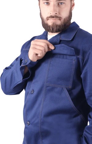 Костюм мужской МУРАВЕЙ от механических воздействий и ОПЗ (куртка, брюки), темно-синий Кос 006