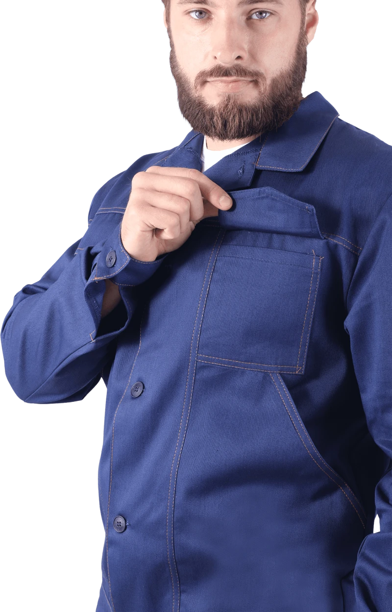 Костюм мужской МУРАВЕЙ от механических воздействий и ОПЗ (куртка, брюки), темно-синий Кос 006