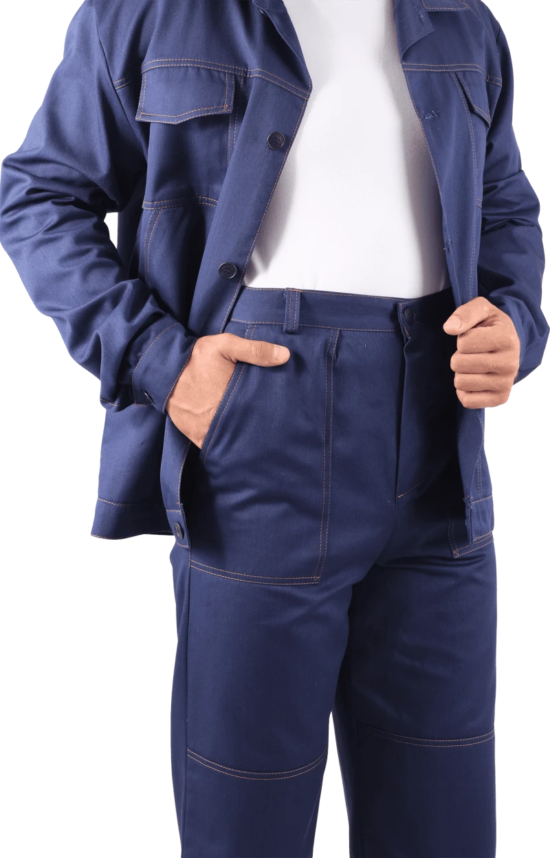 Костюм мужской МУРАВЕЙ от механических воздействий и ОПЗ (куртка, брюки), темно-синий Кос 006