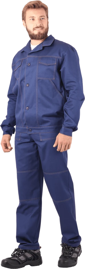 Костюм мужской МУРАВЕЙ от механических воздействий и ОПЗ (куртка, брюки), темно-синий Кос 006