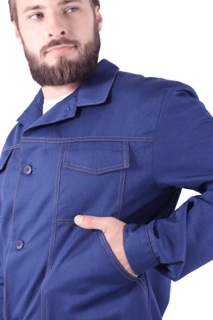 Костюм мужской МУРАВЕЙ от механических воздействий и ОПЗ (куртка, брюки), темно-синий Кос 006