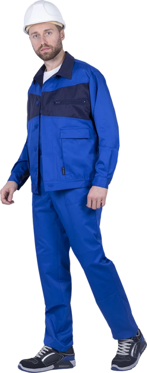 Костюм мужской СПЕЦИАЛИСТ-2 от механических воздействий и ОПЗ (куртка, полукомбинезон), василёк/темно-синий