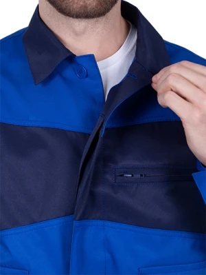 Костюм мужской СПЕЦИАЛИСТ-2 от механических воздействий и ОПЗ (куртка, полукомбинезон), василёк/темно-синий