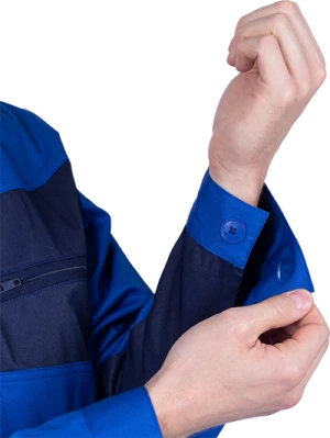 Костюм мужской СПЕЦИАЛИСТ-2 от механических воздействий и ОПЗ (куртка, полукомбинезон), василёк/темно-синий