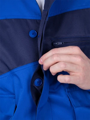 Костюм мужской СПЕЦИАЛИСТ-2 от механических воздействий и ОПЗ (куртка, полукомбинезон), василёк/темно-синий