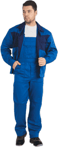 Костюм мужской СПЕЦИАЛИСТ-2 от механических воздействий и ОПЗ (куртка, полукомбинезон), василёк/темно-синий