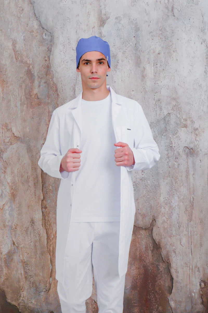 Халат медицинский мужской «Практик», белый ЛЛ 2113.01