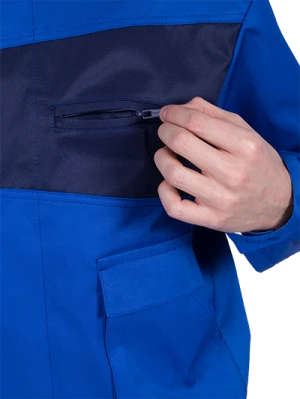 Костюм мужской СПЕЦИАЛИСТ-1 от механических воздействий и ОПЗ (куртка, брюки), василёк/темно-синий Кос 562