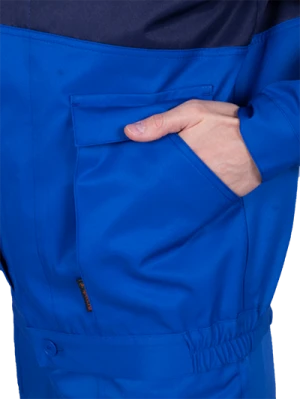 Костюм мужской СПЕЦИАЛИСТ-1 от механических воздействий и ОПЗ (куртка, брюки), василёк/темно-синий Кос 562