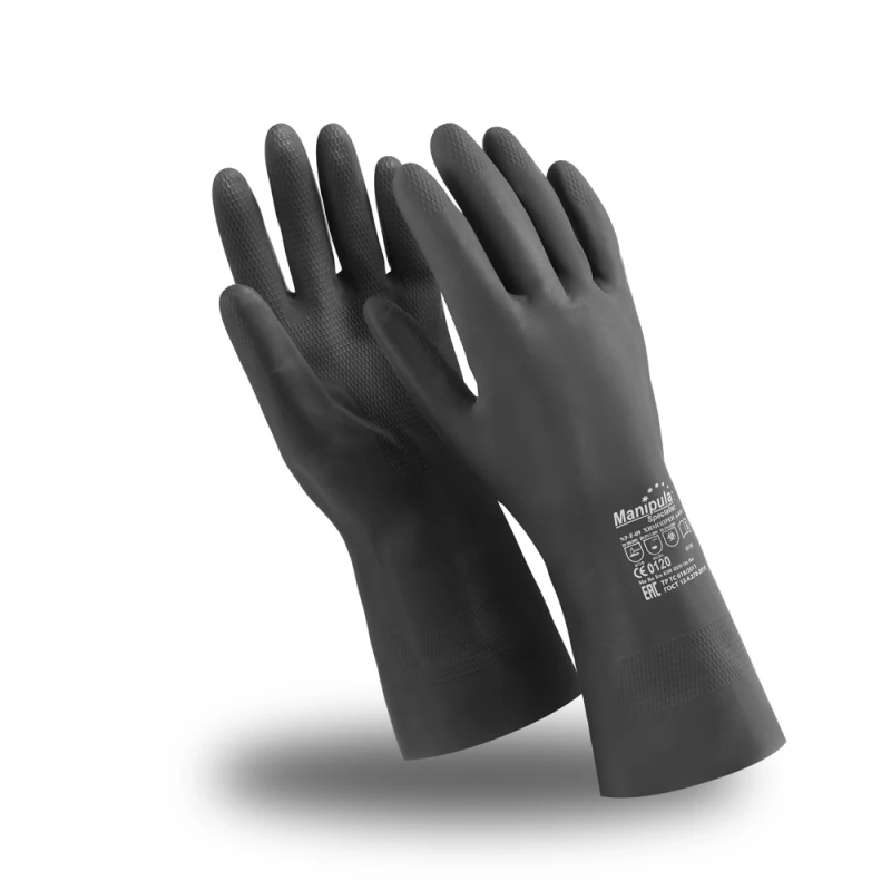 Перчатки ХИМОПРЕН (CG-973), неопрен, 0.75 мм, 300 мм, хлопковая подкладка, цвет черный Пер 622