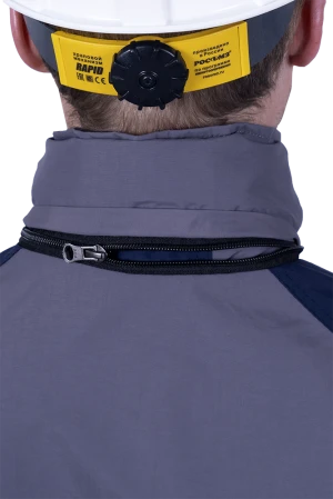 Куртка-штормовка РЕСПЕКТ, серый-т/синий Кур 703