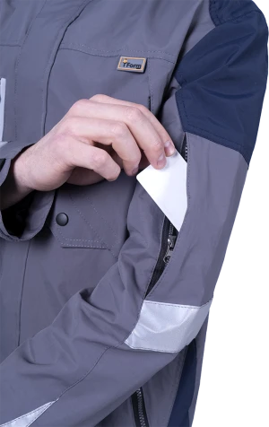 Куртка-штормовка РЕСПЕКТ, серый-т/синий Кур 703