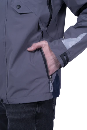 Куртка-штормовка РЕСПЕКТ, серый-т/синий Кур 703