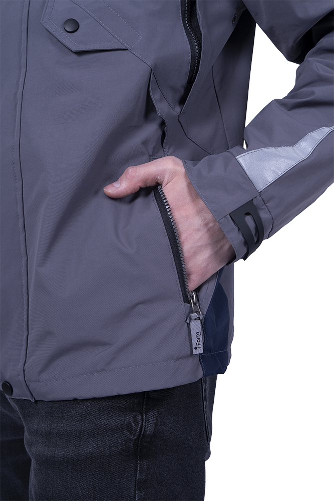 Куртка-штормовка РЕСПЕКТ, серый-т/синий Кур 703