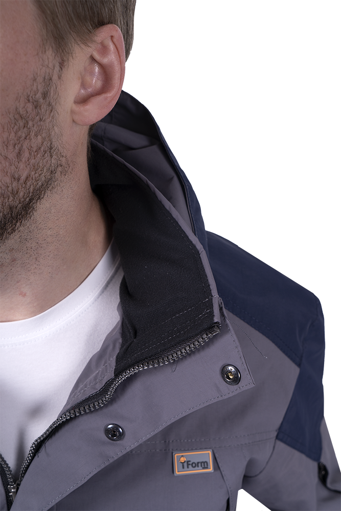 Куртка-штормовка РЕСПЕКТ, серый-т/синий Кур 703