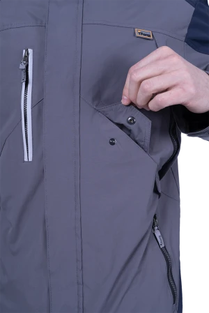 Куртка-штормовка РЕСПЕКТ, серый-т/синий Кур 703