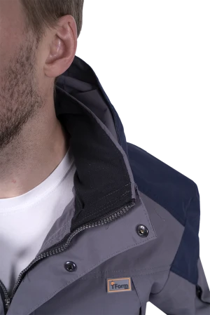 Куртка-штормовка РЕСПЕКТ, серый-т/синий Кур 703