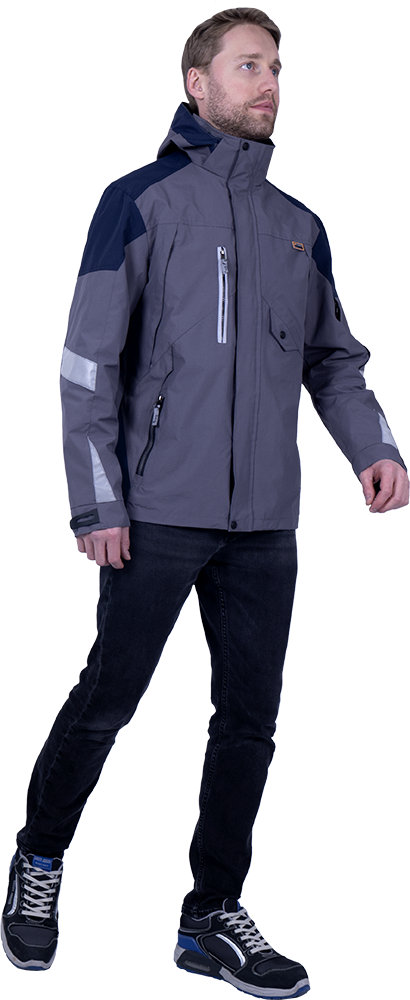 Куртка-штормовка РЕСПЕКТ, серый-т/синий Кур 703