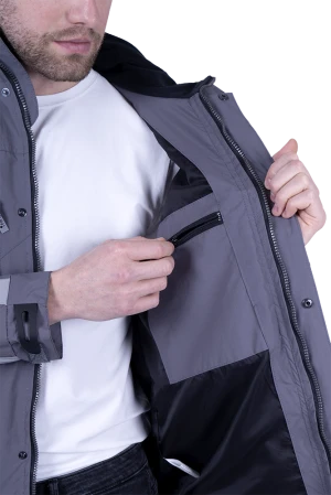 Куртка-штормовка РЕСПЕКТ, серый-т/синий Кур 703