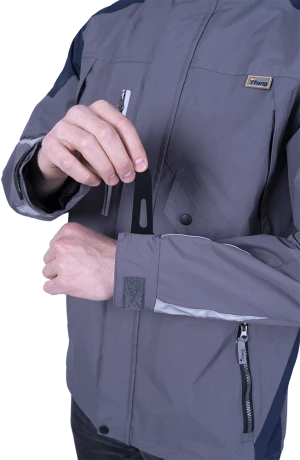 Куртка-штормовка РЕСПЕКТ, серый-т/синий Кур 703