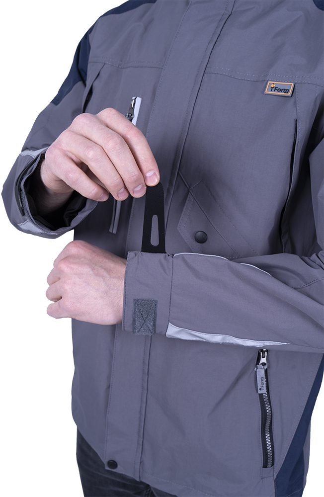 Куртка-штормовка РЕСПЕКТ, серый-т/синий Кур 703