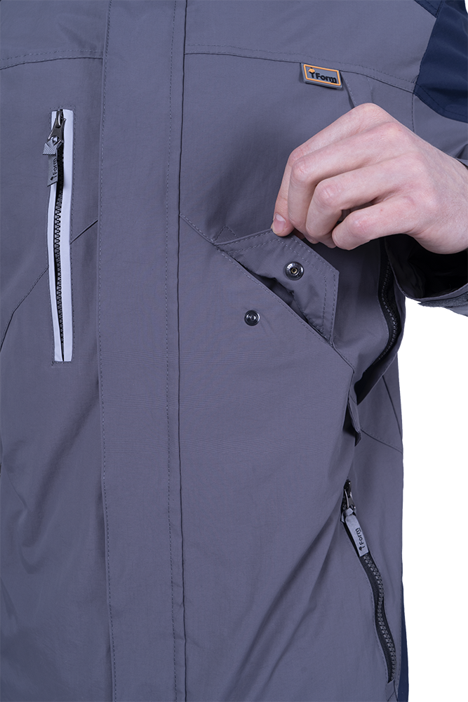 Куртка-штормовка РЕСПЕКТ, серый-т/синий Кур 703