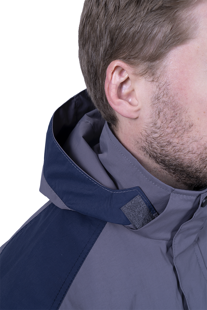 Куртка-штормовка РЕСПЕКТ, серый-т/синий Кур 703