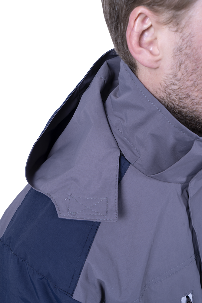 Куртка-штормовка РЕСПЕКТ, серый-т/синий Кур 703