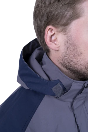 Куртка-штормовка РЕСПЕКТ, серый-т/синий Кур 703