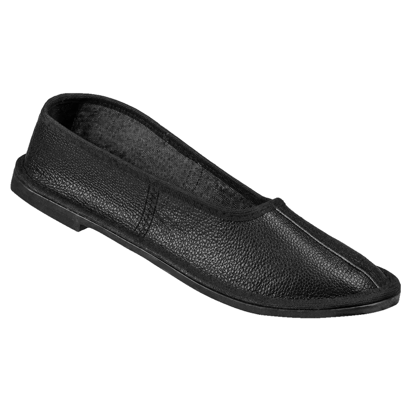 Тапочки нат. кожа, закрытые черные, микропора (Тап 01 / Т-10) Тап 002