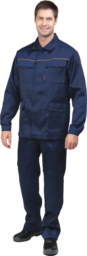 Костюм мужской от механических воздействий и ОПЗ (куртка, полукомбинезон), темно-синий